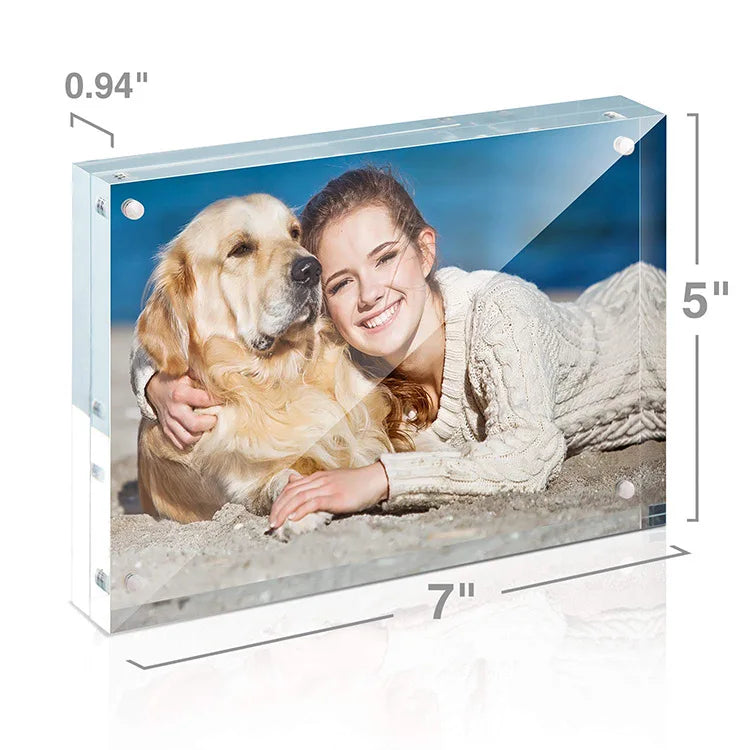 Factory Outlet 3" 4" 5" Clear Rectangle Acrylic Photo Picture Frames with Magnets