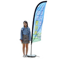 Customized Advertising Any Size Any Logo Beach Feather Flag With Cross Base for Display