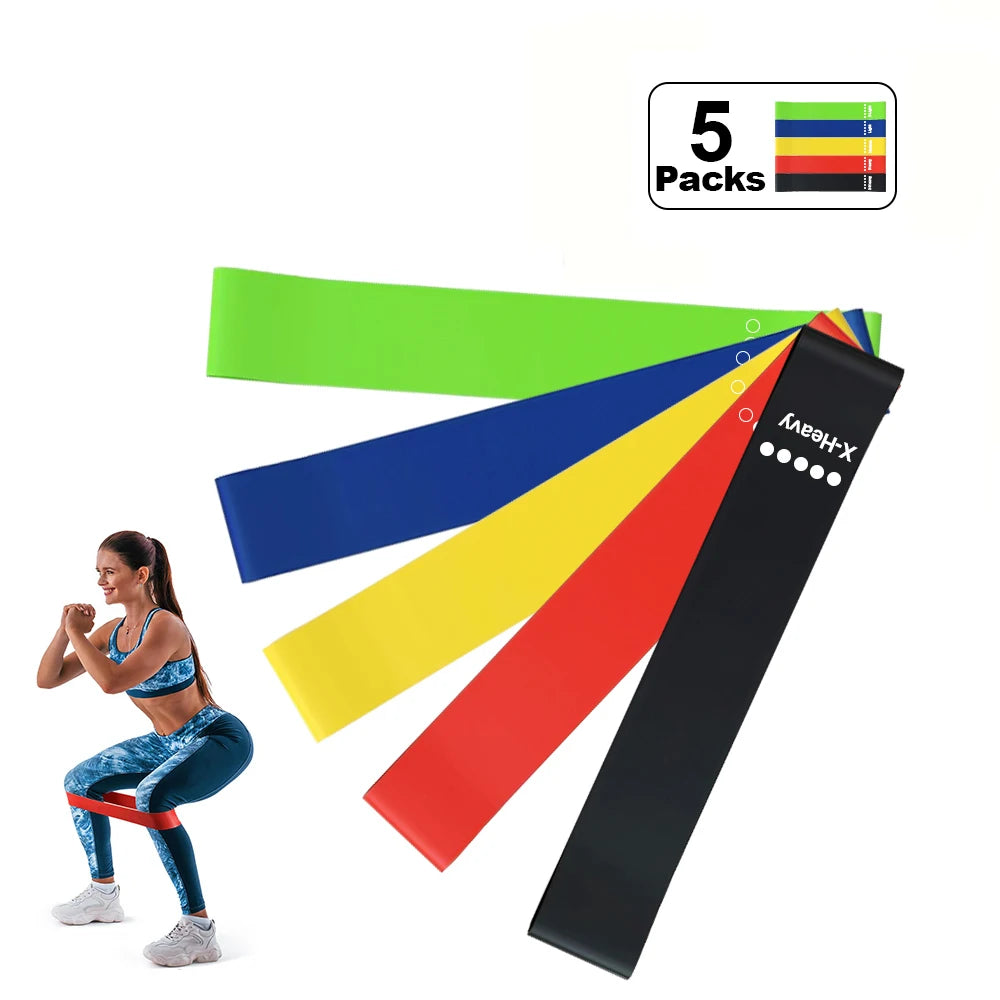 Custom Logo Latex Gym Yoga Loop Exercise Bands Set with Handles Fitness Theraband Elastic Resistance Hip Band for Training