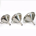 Wholesale 304 Stainless Steel Funnel with Handle for Wine Oil Spill High Quality Metal Strainer Belt Filter for Kitchen