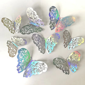 Hot Sale Colorful Hollowed Out 3D Butterfly Wall Decor Butterfly Party Decorations Cake Decorations Removable Stickers
