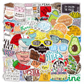 50pcs DIY Waterproof Skateboard Guitar Decorative Stickers Graffiti Suitcase Design Gift for Kids