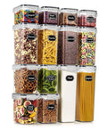 Classic Square Kitchen Storage Containers Set Airtight Airtight Pantry Cereal Food Glass Lid Plastic PP Square Cover Conditnents