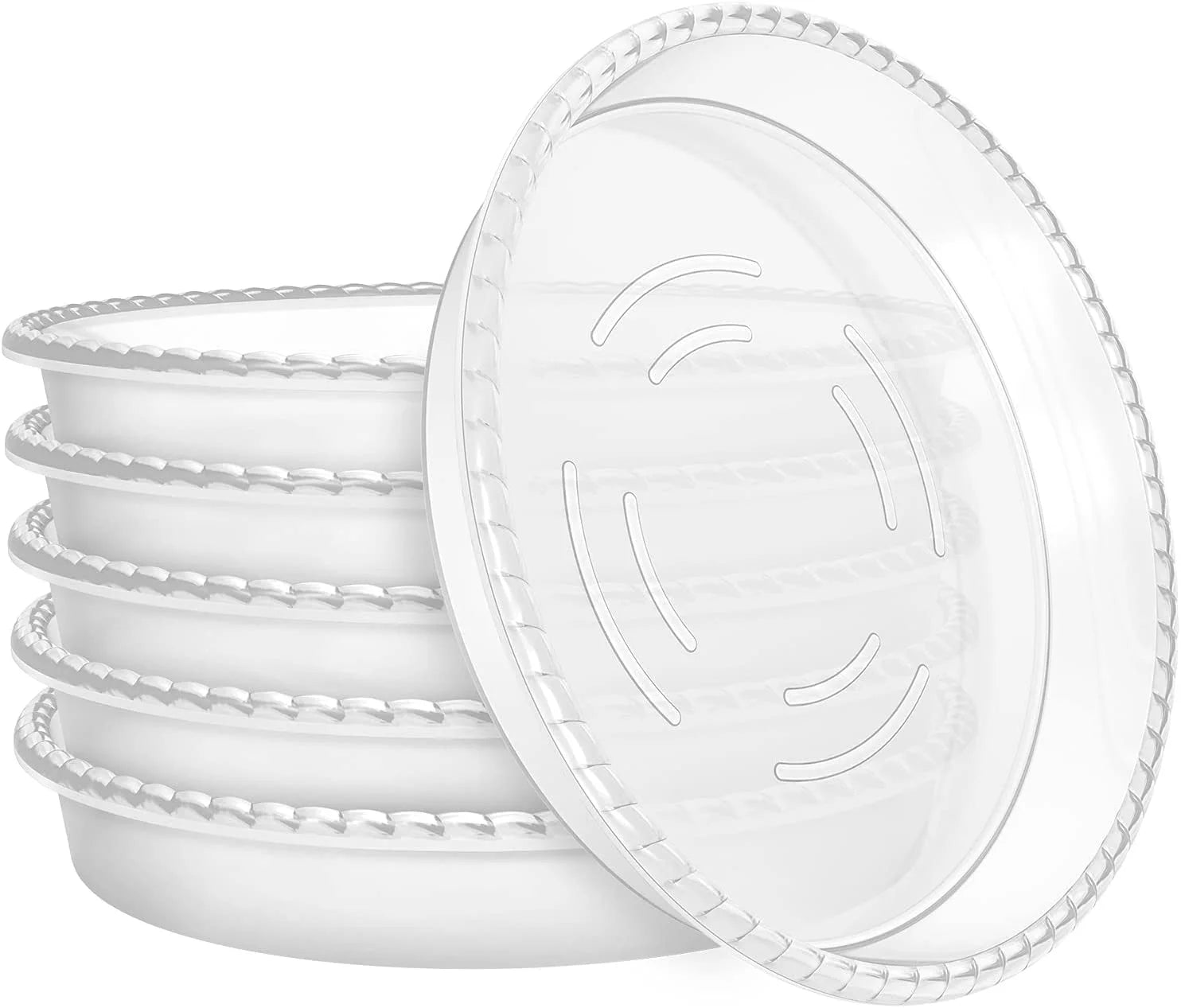 Clear PP Plastic Eco-Friendly Plant Saucer Drip Tray 30cm Capacity All Sizes for Indoor/Outdoor Flower Pots Home Garden Use