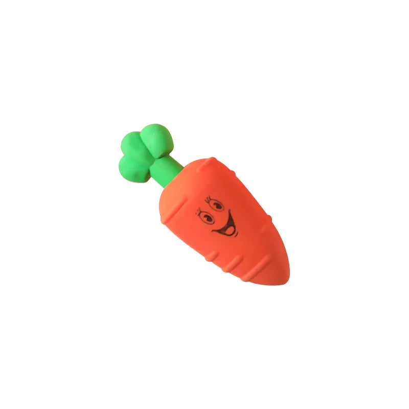 Pretty Carrot Shape Creative Mini Stationery Fruit Pencil Toppers Erasers