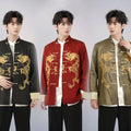 Men Chinese Dragon Shirt Kung Fu Coats China New Year Tang Suit Traditional Chinese Clothing for Men Jackets Hanfu Men Clothing