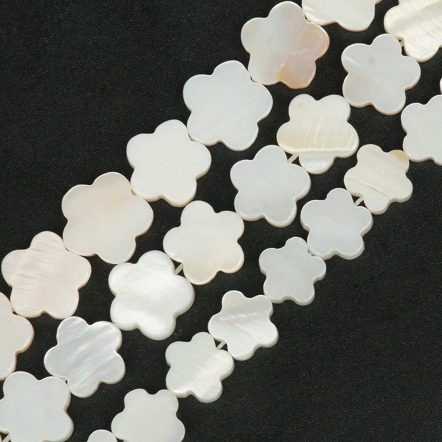 Plum Bossom Shape White Mother of Pearl Loose Spacer Beads 8mm/10mm Natural Freshwater Shell for DIY Jewelry Bracelet