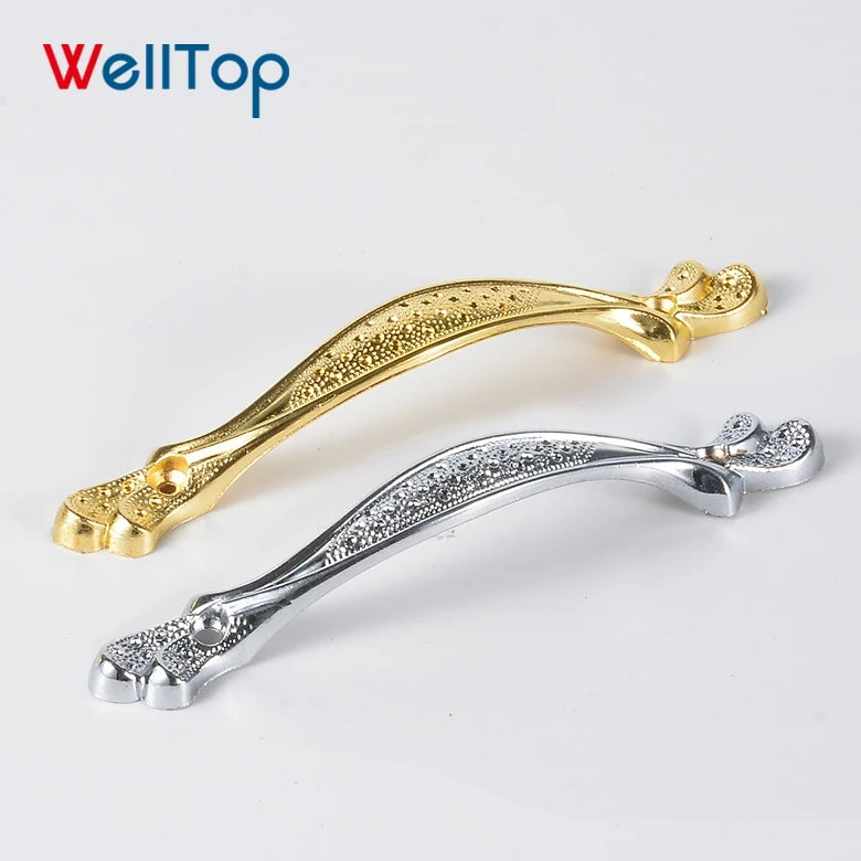 Modern Simple Zinc Alloy Gold Cabinet Handles Knobs for Wardrobe Drawer Kitchen Bathroom Dresser Furniture Hardware VT-01.057-1