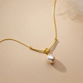 Trendy Women 925 Sterling Silver Necklace Knot Shape Pendant With Natural Freshwater Pearl Gold Plated Necklaces Fine Jewelry