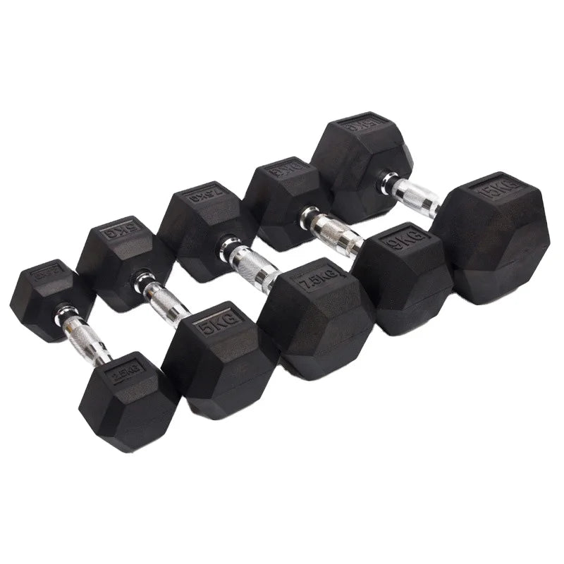 High Quality Home Gym Hexagon Dumbbell Set Commercial Rubber Covered Iron for Men Fitness Ensuring Optimal Arm Exercise