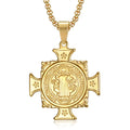 Wholesale Stainless Steel Catholicism Pendant Jewelry Saint Benedict Religious Medal Necklaces for Men