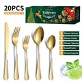 Christmas 20-piece Set  Plaid Handle Pattern Tableware Gift Box