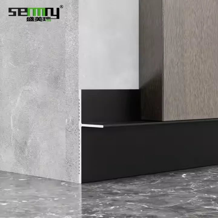Concealed Baseboard Wall Panel 5/9/12/18cm Aluminum Alloy Embedded Wood Veneer Gypsum Board Plastic Flooring Accessories