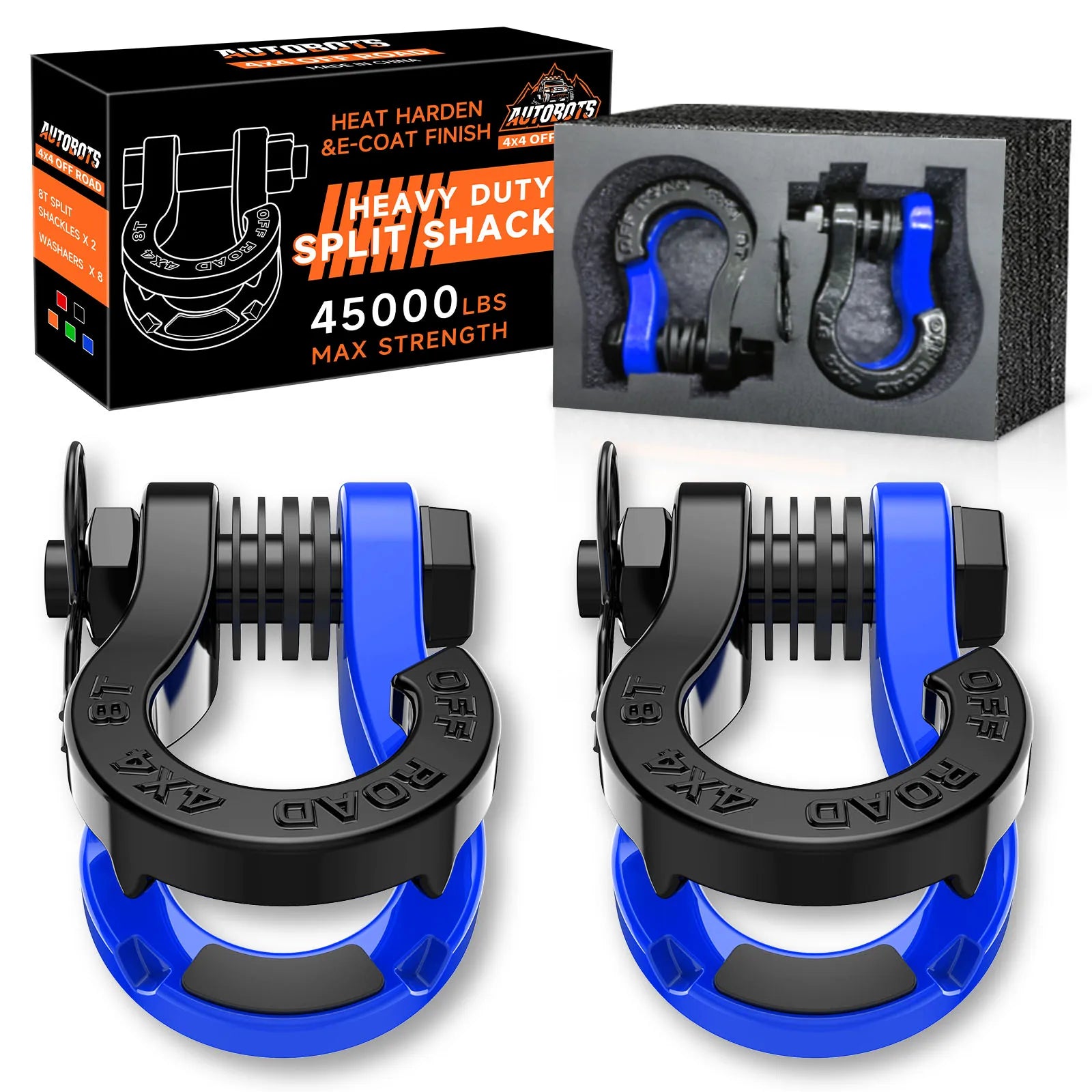 OffRoad Vehicle Recovery Truck ATV UTV D Ring Split Shackle 3/4" Snatch Block Pulley Heavy Duty Split Shackle with Snatch Block