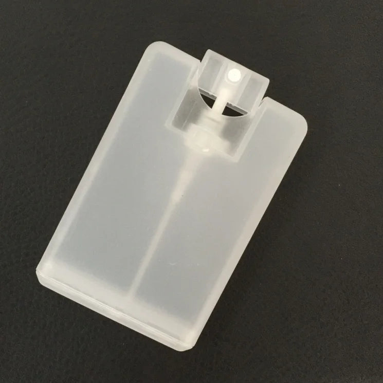 2026 Hot Sale 20 ml Credit Card Flat Spray Perfume Bottle Instock White Transparent 20ml Plastic Spray Bottle