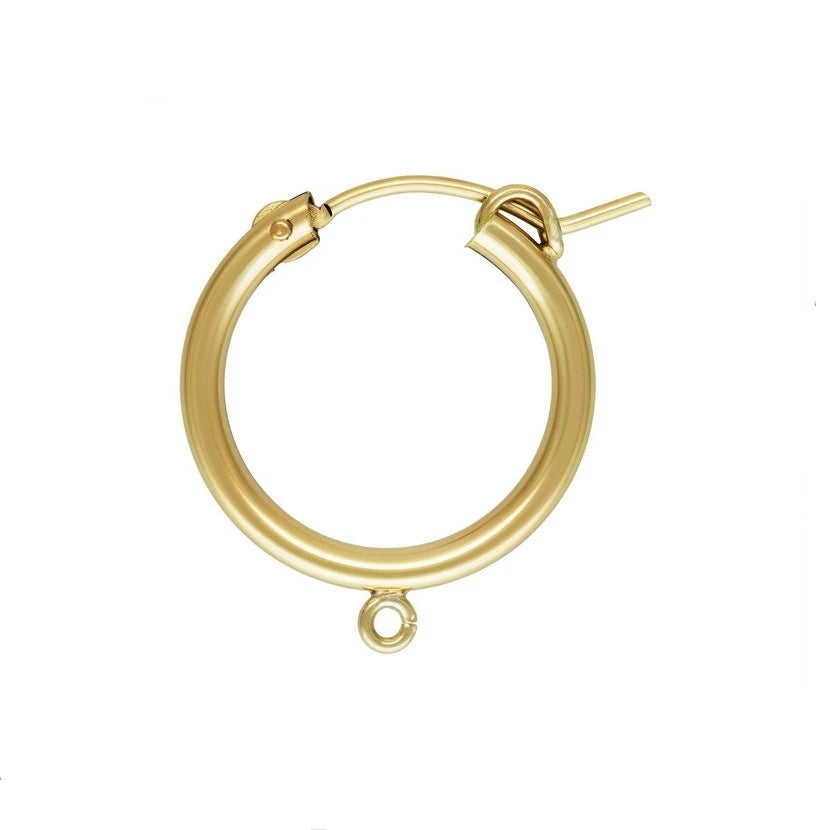Fashion Eurowire Earring Findings Permanent Jewelry Gold Filled Hoop Earrings