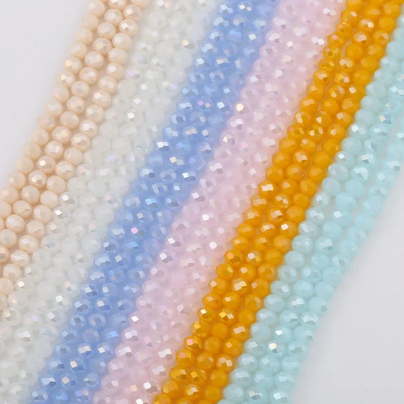 JC Crystal Wholesale 4mm  Faceted Glass Seed Beads Rondelle Crystal Beads  Crystal Beads for Clothes