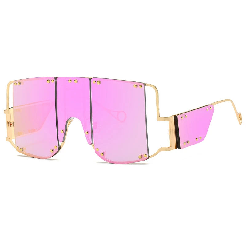 Superhot Eyewear A0405 Fashion 2020 Oversized Steampunk Square Big Frame One-piece Lens Designer Women Shades Sunglasses