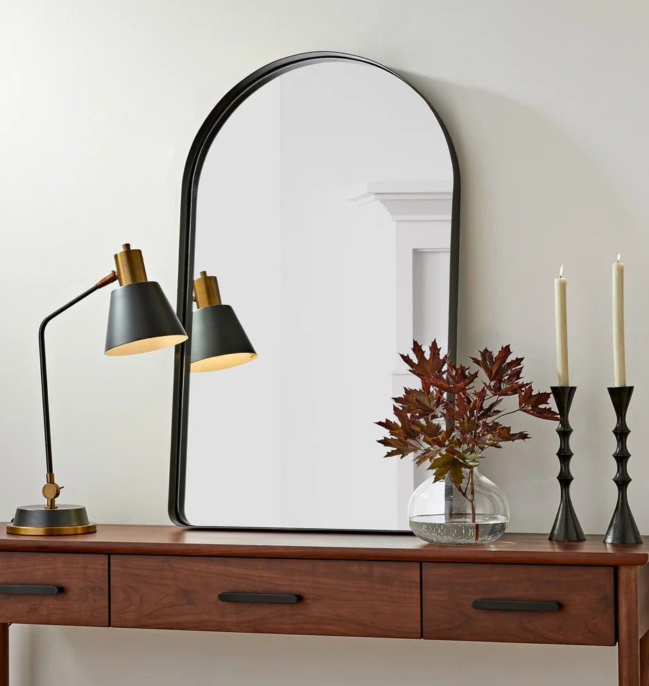 Customized Hotel Project Bulk Order Nordic Style Oval Window Arch-Shaped Toilet Bathroom Mirror Wall Wall Mirror
