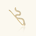 FUAMAY Gold Plated Animal Snake Ear Climber Cuff Earrings Woman Silver Snake Serpant Snake Ear Cuffs Earring Studs Climber