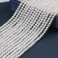 3.5-4mm Wholesale Natural White Freshwater Round Potato Pearls Irregular Strand