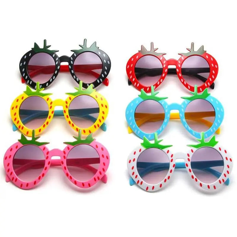 Cartoon Fashion Summer Sunglasses for Kids Cute Baby Shades in Fruit Color with White Yellow Red Blue Frames Kids Gifts Glasses