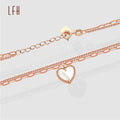 New Design 18k Pure Gold love Heart  Adjustable Bar Chain Bracelets Real Gold Jewelry 18k with Certificate