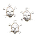 Charms Skeleton Head Skull 18x17mm Tibetan Silver Color Pendants Antique Jewelry Making DIY Handmade Craft