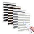 Remote Control Electric Zebra Blinds Work with Alexa Google Tuya 100% Blackout windows Shades for Livingroom Bedroom