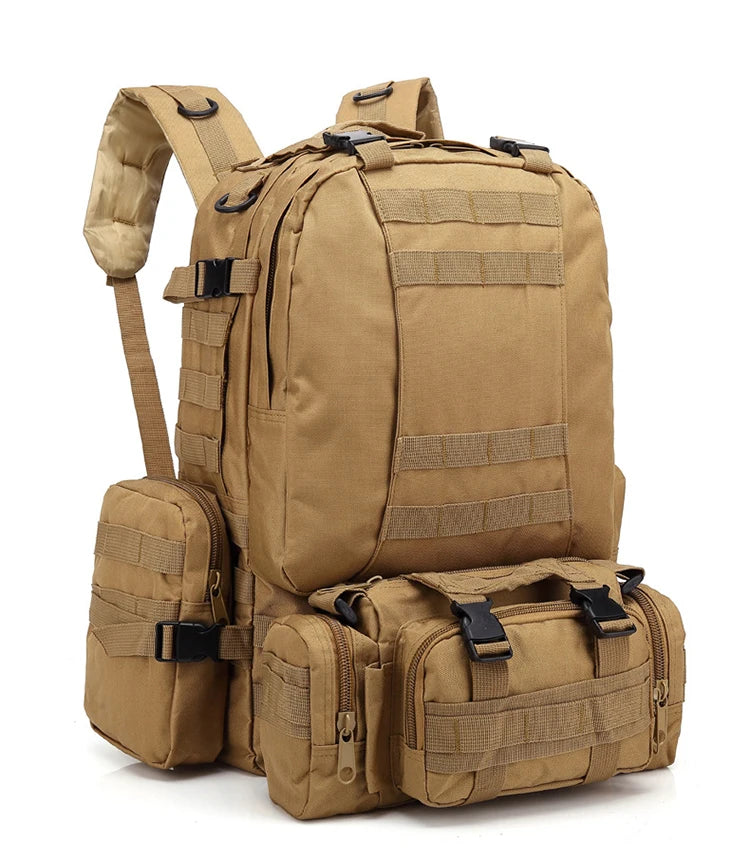 Stocks Outdoor Camouflage Rucksack 55L Waterproof Backpack Camping Hiking Trekking Fishing Sports Tactical Sling Backpack