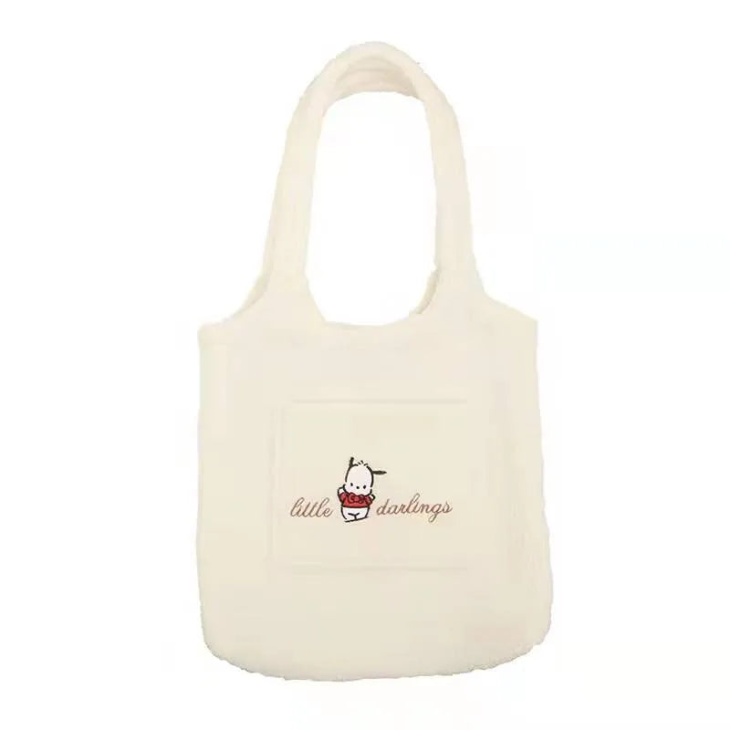 New Style Custom Soft Teddy Plush Tote Shopping Bag Wholesale Grocery Bag