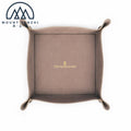 Foldable Leather Handmade Square Valet Tray Key Organizer Decorative Jewelry Trays Luxury Change Coin Watch Wallet Phone Storage