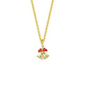 Hot Sale 925 Sterling Silver Christmas Enamel Pendant Bell 18k Gold Plated Female Necklace