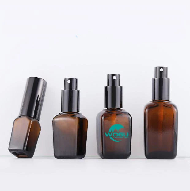 Cosmetic Package Ready Goods Amber Color square Empty Fine Mist Luxury Room Spray Glass Bottle 100ml