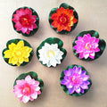 L836 10cm Decorative Floating Flowers Artificial Lotus Blossom Floating Foam Lotus Flower Leaves for Pond Decor