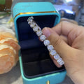 Silver 925 Original Round Brilliant Cut Diamond Test Past Each 0.5 Carat D Color Moissanite Bangle Bracelet Gemstone Bracelets