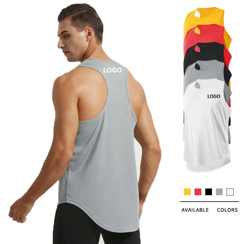 Polyester Sleeveless Workout Shirt Undershirts Muscle Tee Sports Blank Gym Apparel Wear Vest Fitness Mens Stringer Tank Top Men