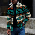 2026 Custom Spring Autumn Western Aztec Style Clothing Printed Button Down Outwear Plus Size Winter Warm Men's Shirt Jackets