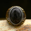 Turkish Ethnic Style 316L Stainless Steel Wedding Ring 18K Gold  Plated Arabian Style Men's Vintage ZC Stone Ring Wholesale