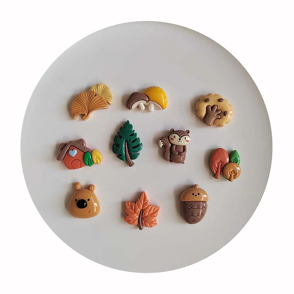 Resin Maple Leaf Squirrels Nut Flatback Cabochon Scrapbook DIY Jewelry Charms Embellishments Accessories