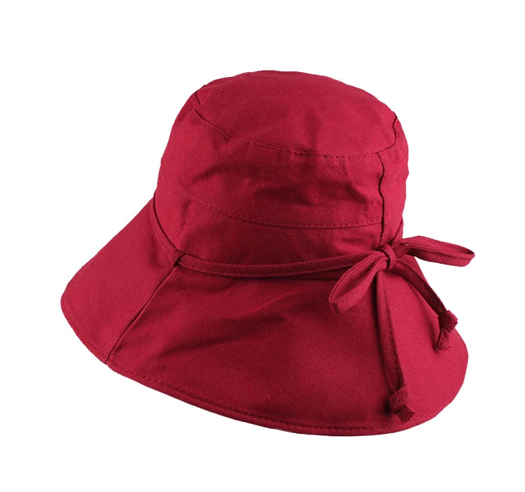 Solid Color Women's Bucket Hat Summer Sunproof Traveling Beach Hat Custom logo Blank Bucket Hats