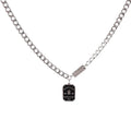 Fashion Simple Silver Stainless Steel Necklace Birthday Gift Male Boy Hip Hop Man Letter Print Rectangle Pendant Chain Necklace
