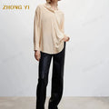 Clothing Manufacturers Custom Women Office Elegant Casual Striped Spread Collar Shirts Breathable Oversized Long Sleeve Blouses