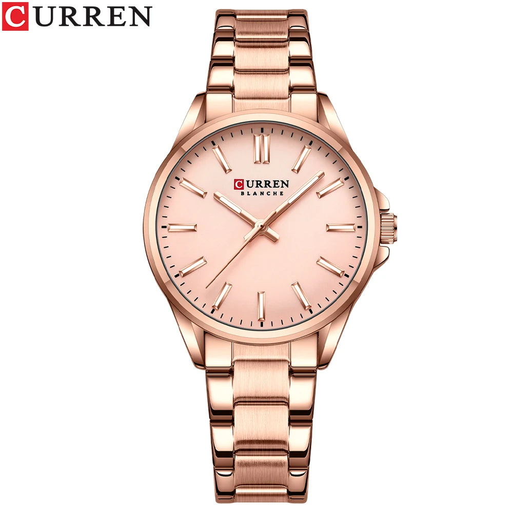 CURREN 9090 Women's Wrist Watch Original Luxury Watches for Ladies Waterproof Stainless Steel Quartz Elegant Woman Wristwatch