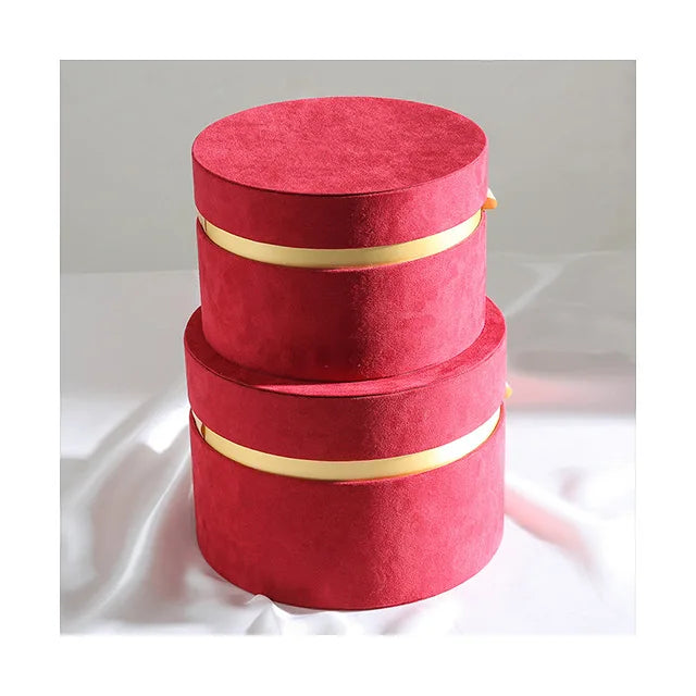 AM-GPA36 Ammy Flower Packing Velvet Round Rose Flower Gift Box Diamond Flannel Mothers' Day Round Flowers Empty Box