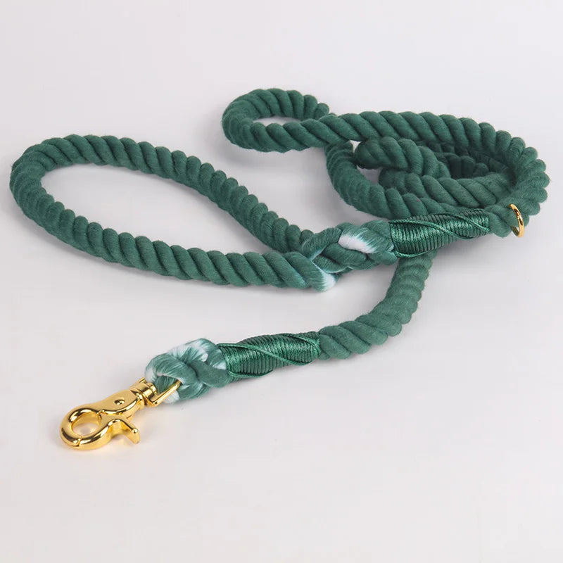 OKEYPETS Custom Ombre Lead Rope Cotton Hand Made Heavy Duty Climbing Adjustable Strong Dog Leash