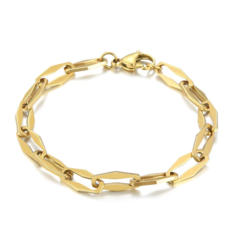 New Fashion Geometric Stainless Steel Link Chain 18K Gold Plated Tarnish Free Women Chunky