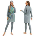 2023 Modest Swimwear Burkini Set New Islamic Printed Muslim 3-Piece Swimsuit with Strap Waterproof Features for Beach