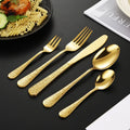 Hot Selling Stainless Steel Gold Cutlery Set Vintage Embossed Pattern Steak Knife Fork Spoon Golden Flatware Set for Wedding