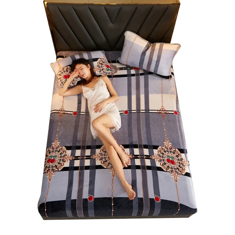 Manufacture Wholesale Floral Printed Hot Selling Luxury Flannel Fabric High Quality Breathable Winter Bed Sheets Sets